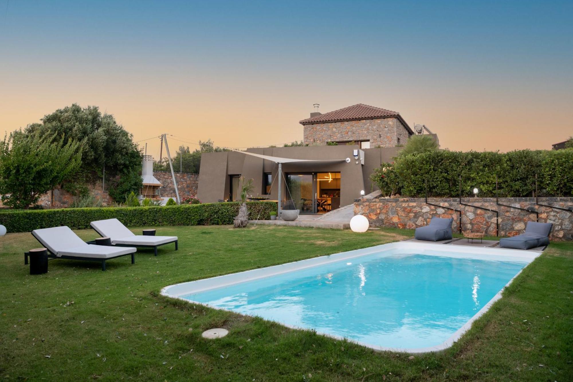Lithari Luxury Villa With Private Pool, Your Perfect Retreat, Crete Ajos Nikolaos Zewnętrze zdjęcie